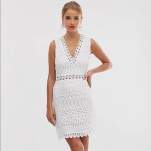 Broderie white mini dress